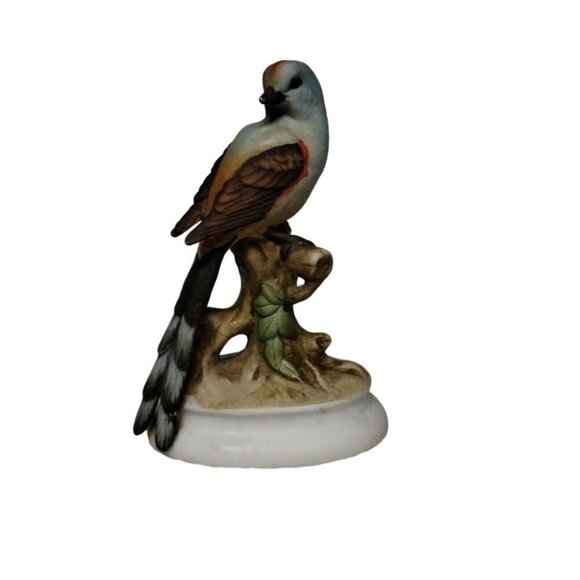 Vintage Lefton China Bird Figurine KW 1184 Flycatcher Handpainted Porcelain 4.5" - Picture 4 of 8
